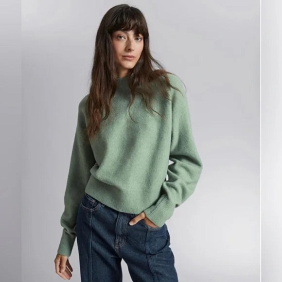 & Other Stories Mock Neck Sweater - XS GREEN - Picture 3 of 5